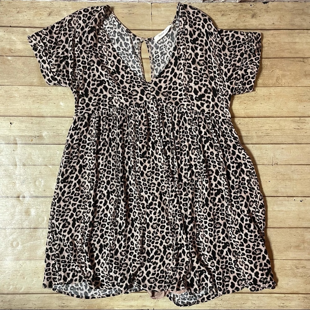 Mustard Seed Leopard Baby Doll Dress